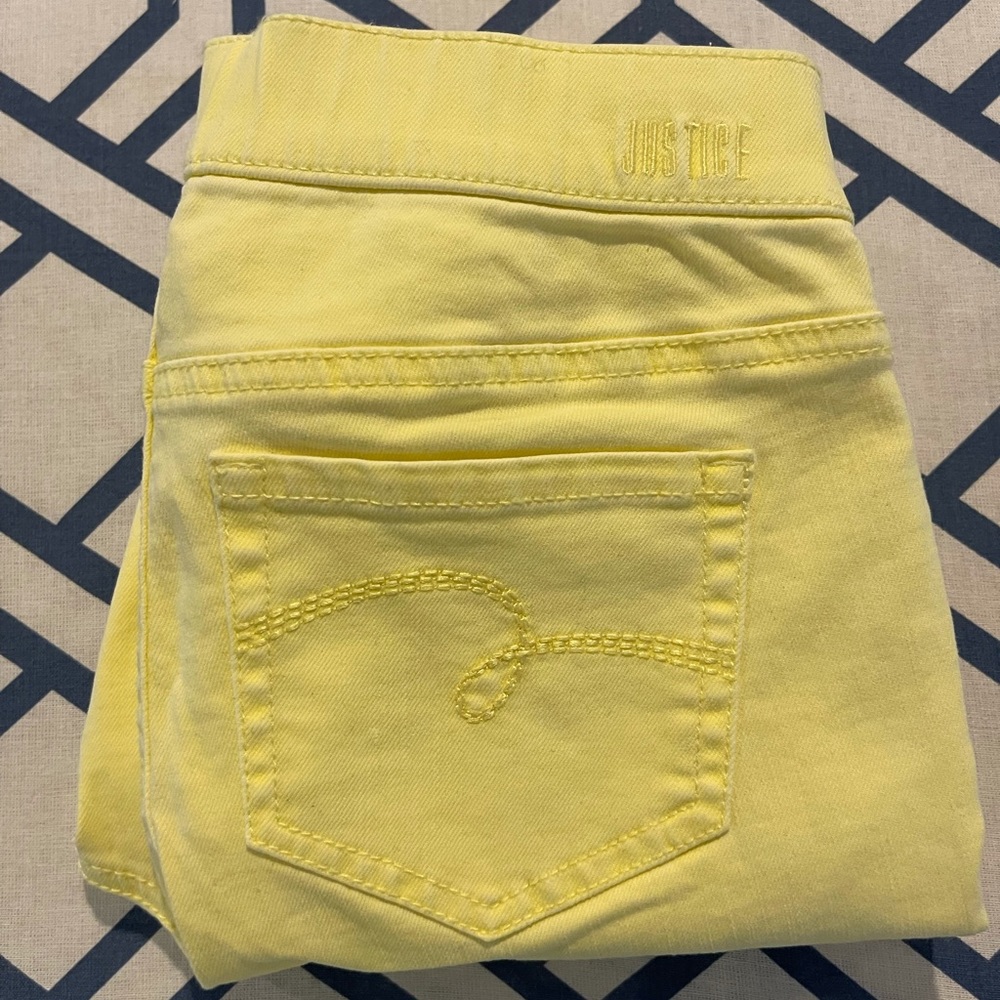 Justice Bright Yellow Girls Denim Jeans